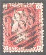 Great Britain Scott 33 Used Plate 181 - OH